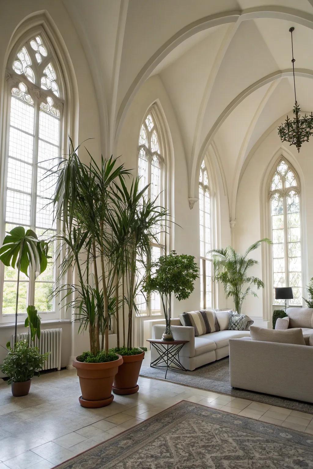 Indoor flora enhance the natural feel of the area.