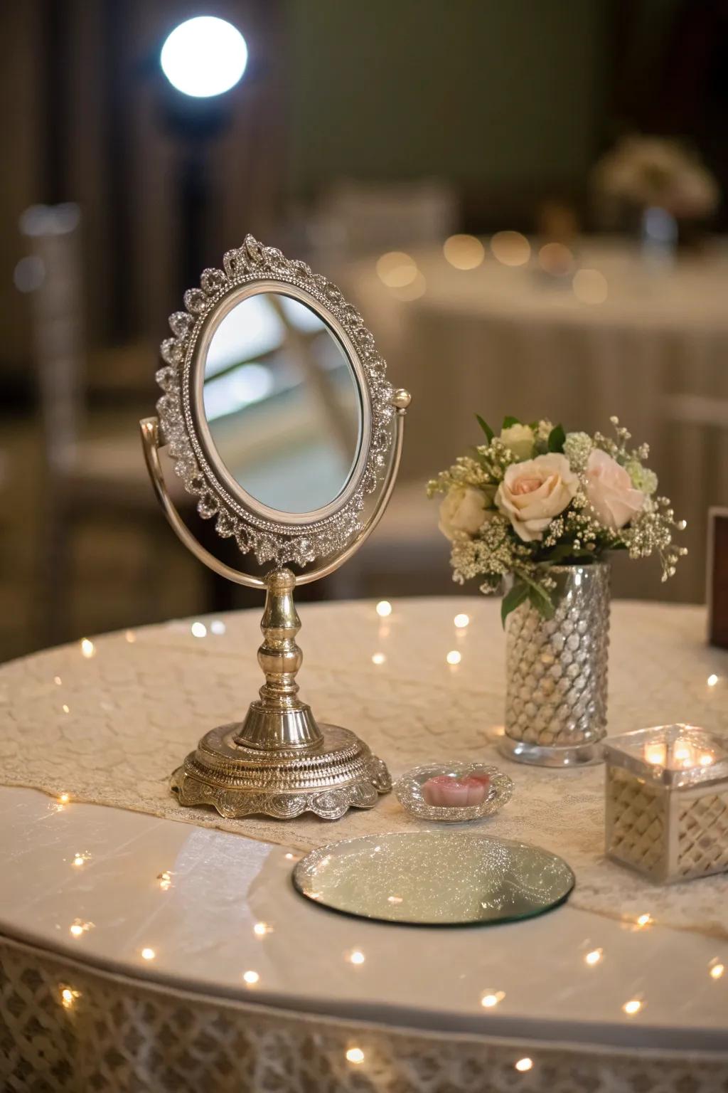 Mirrors append depth and brightness to your table setting.