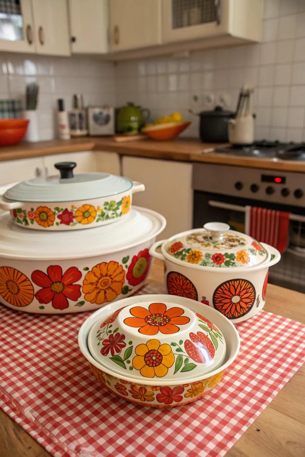 Bring back the past with ceramic designs that call to mind retro styles.