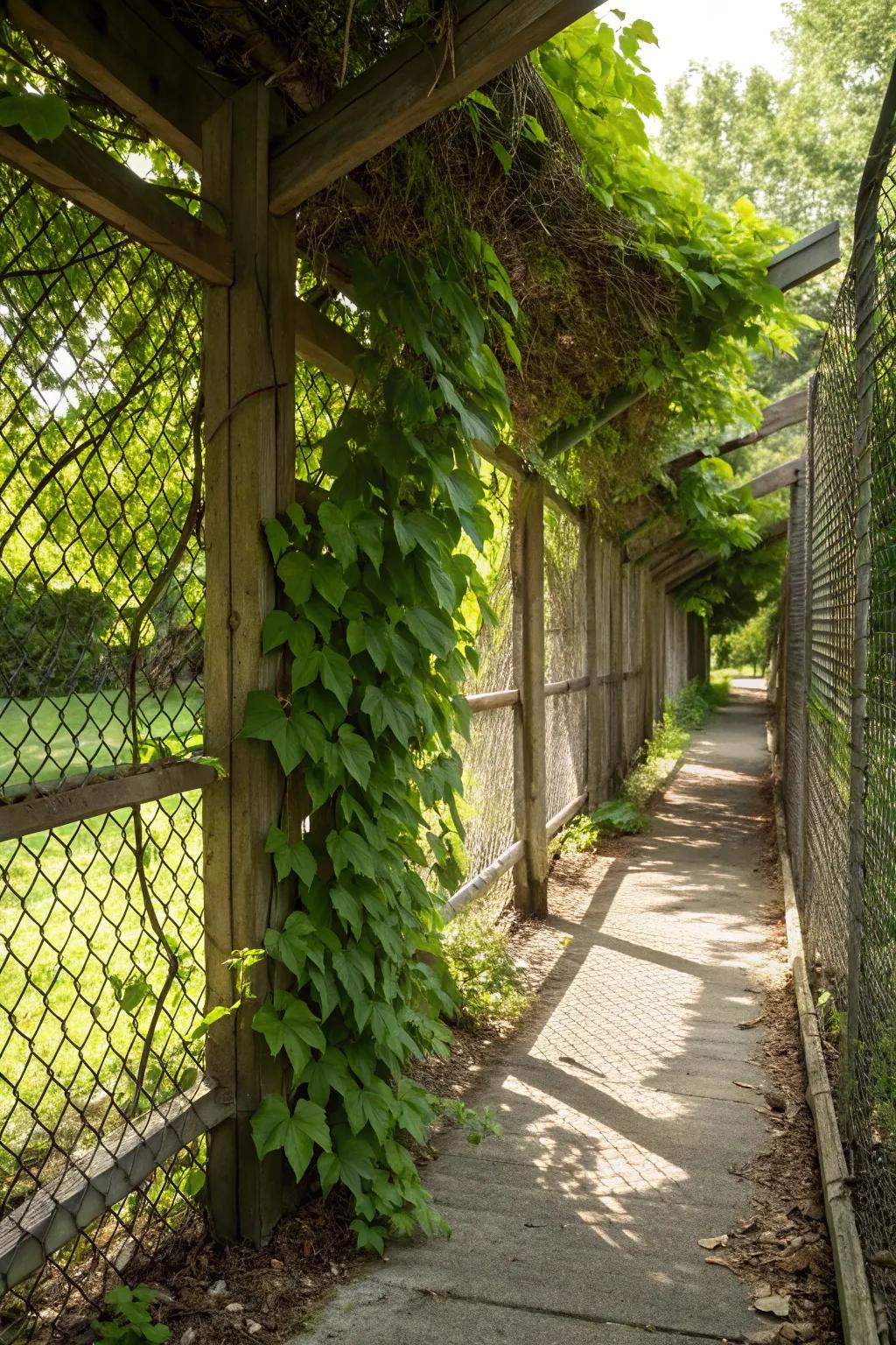 A vine-clad trellis has the power to transform a simple fence into a garden masterpiece.