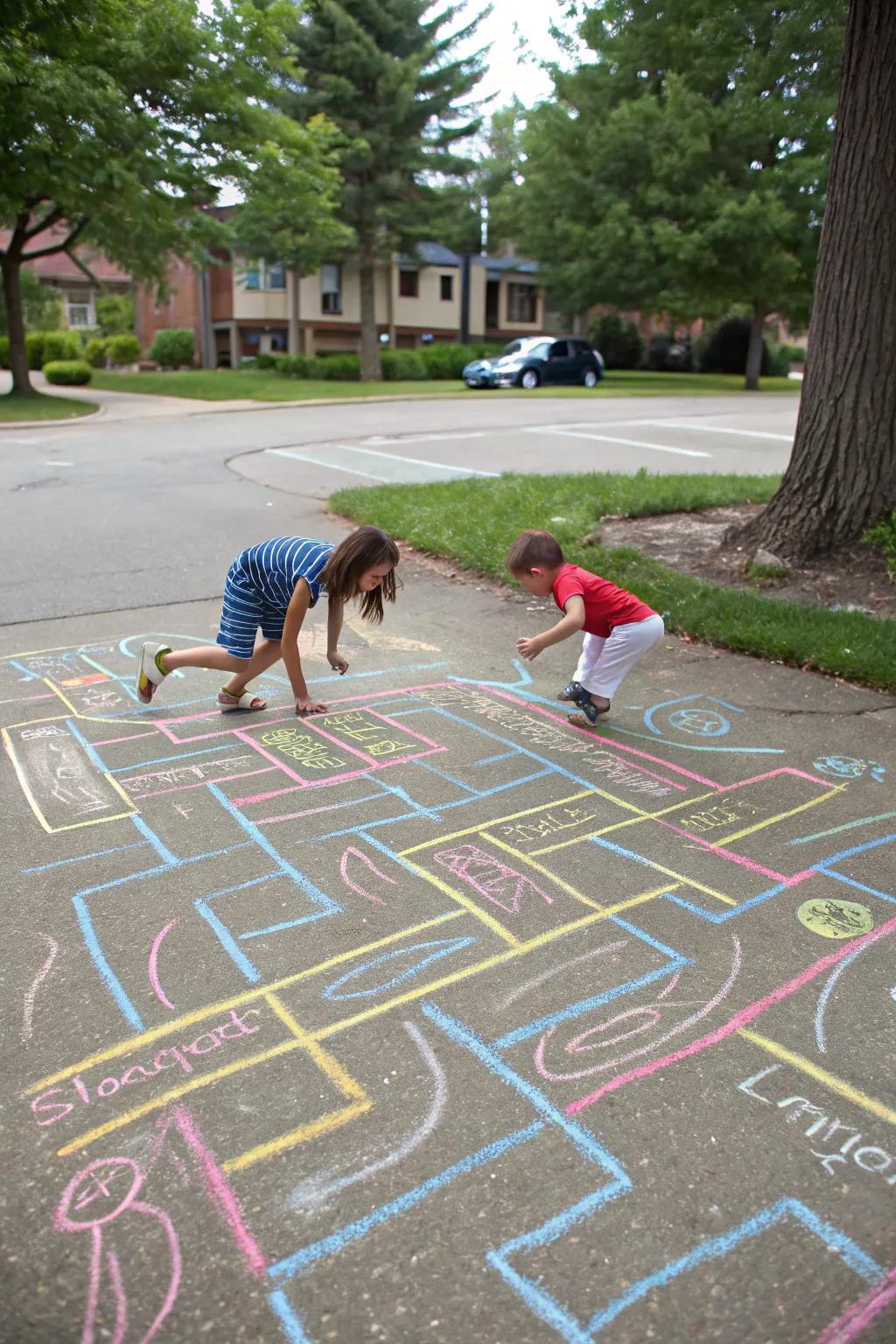 An intricate art stick labyrinth providing a fun challenge for children.
