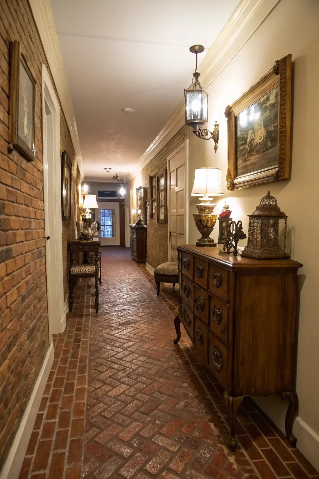 Faux brick panels: classic feelings with modern-day ease.