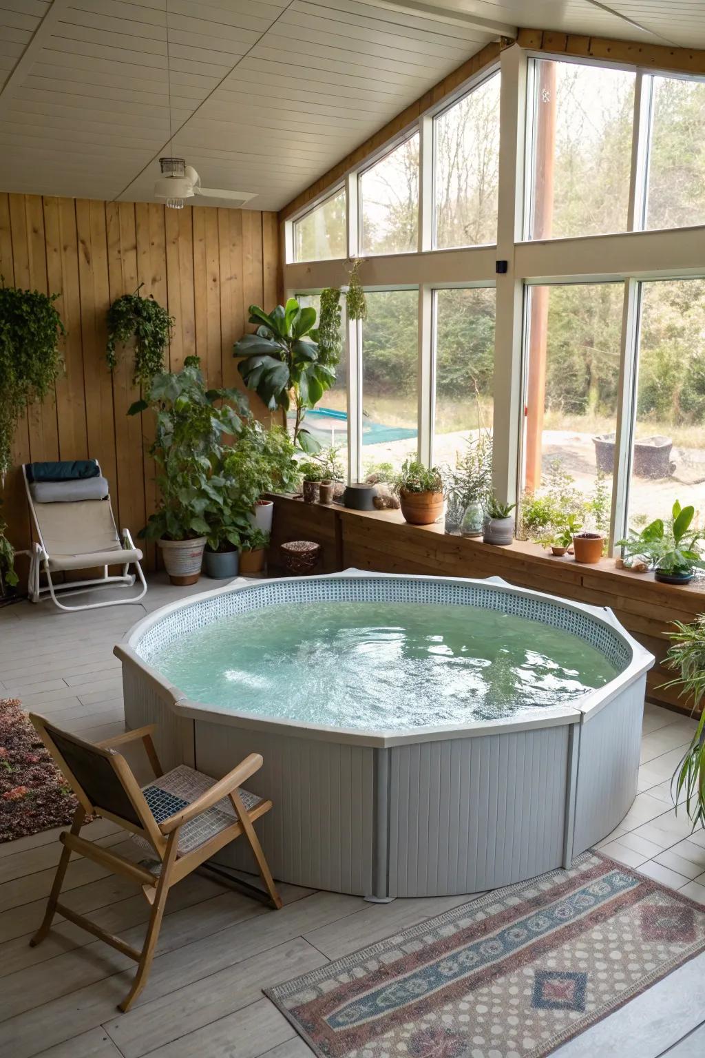 An above-ground DIY pool offers affordability and personalization.