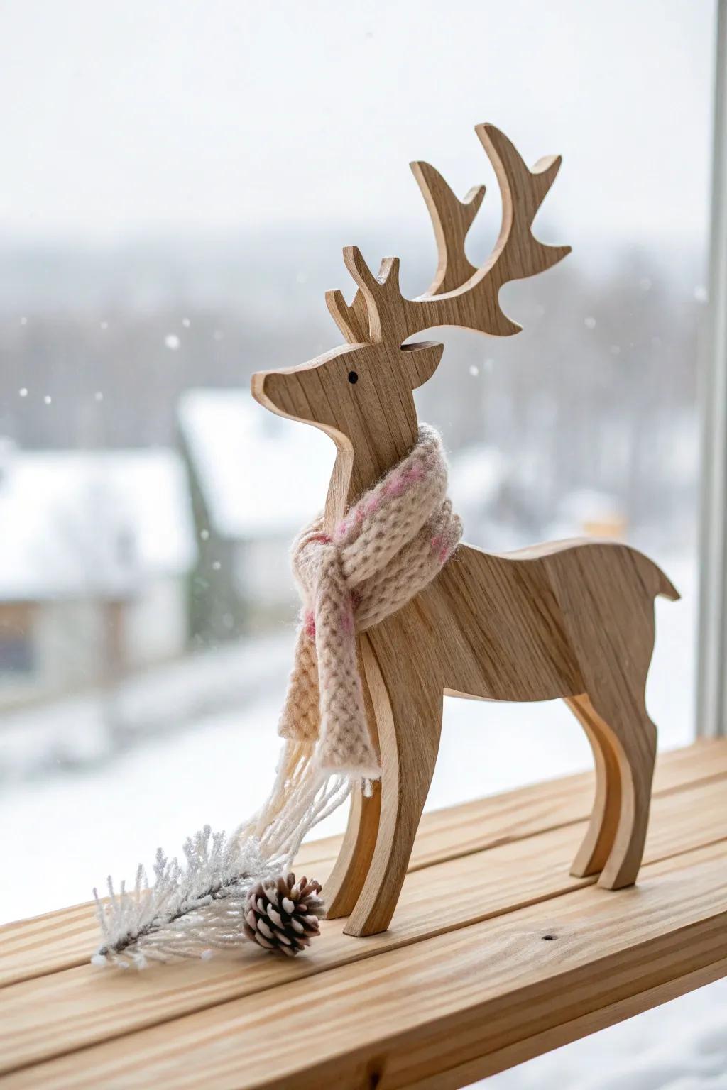 Embrace the natural beauty of hand-fashioned timber reindeer this celebratory season.