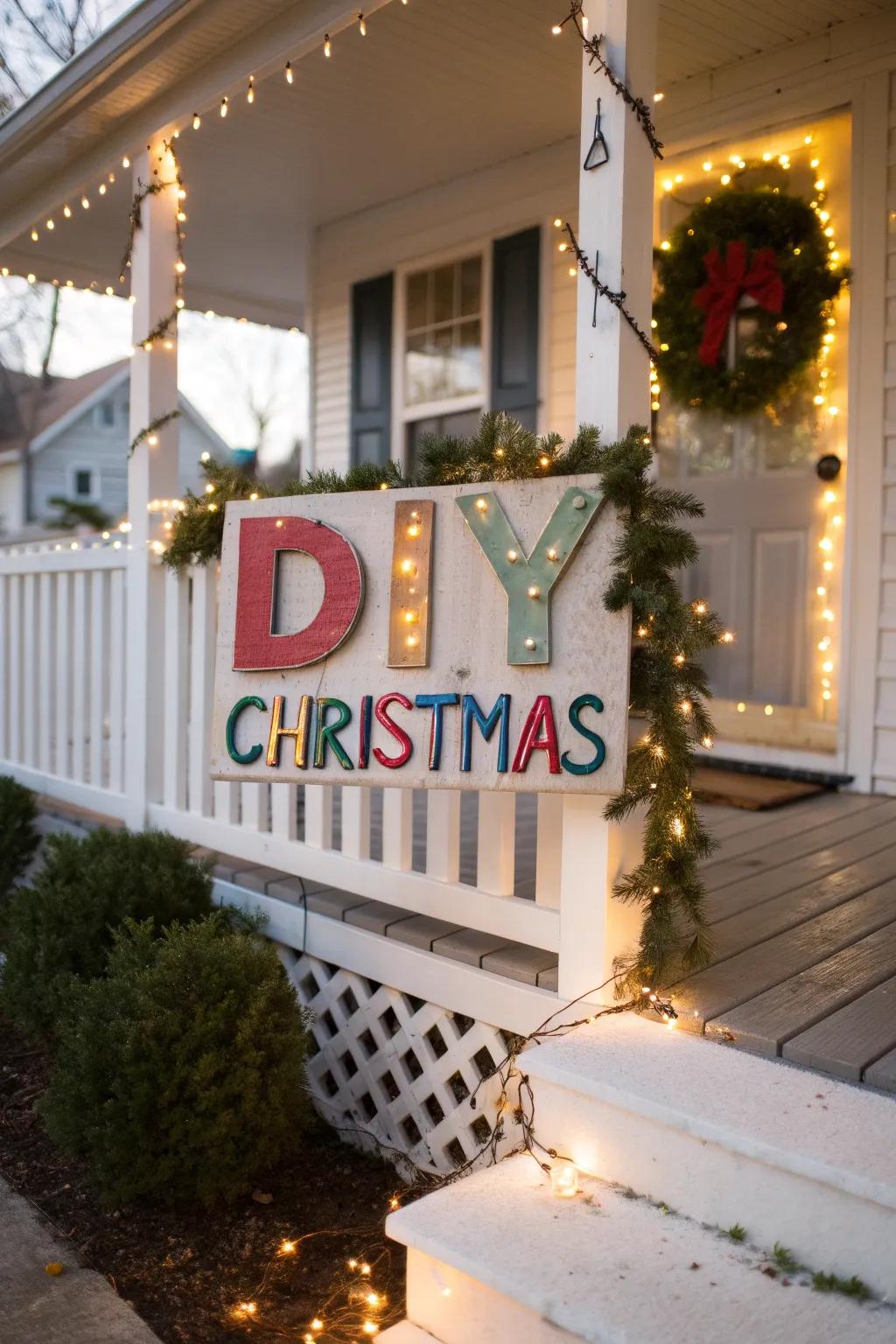 A DIY sign offering a personalized celebratory salutation.