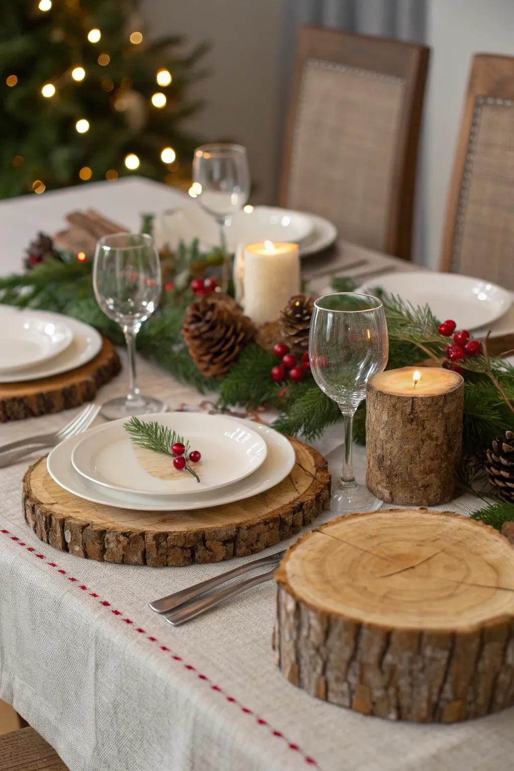 Native timber components contribute pastoral warmth to the table.