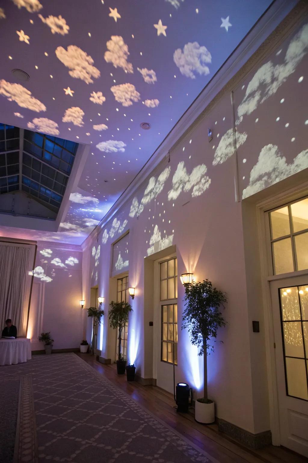Sky projection lamps craft a dynamic and enchanting atmosphere.