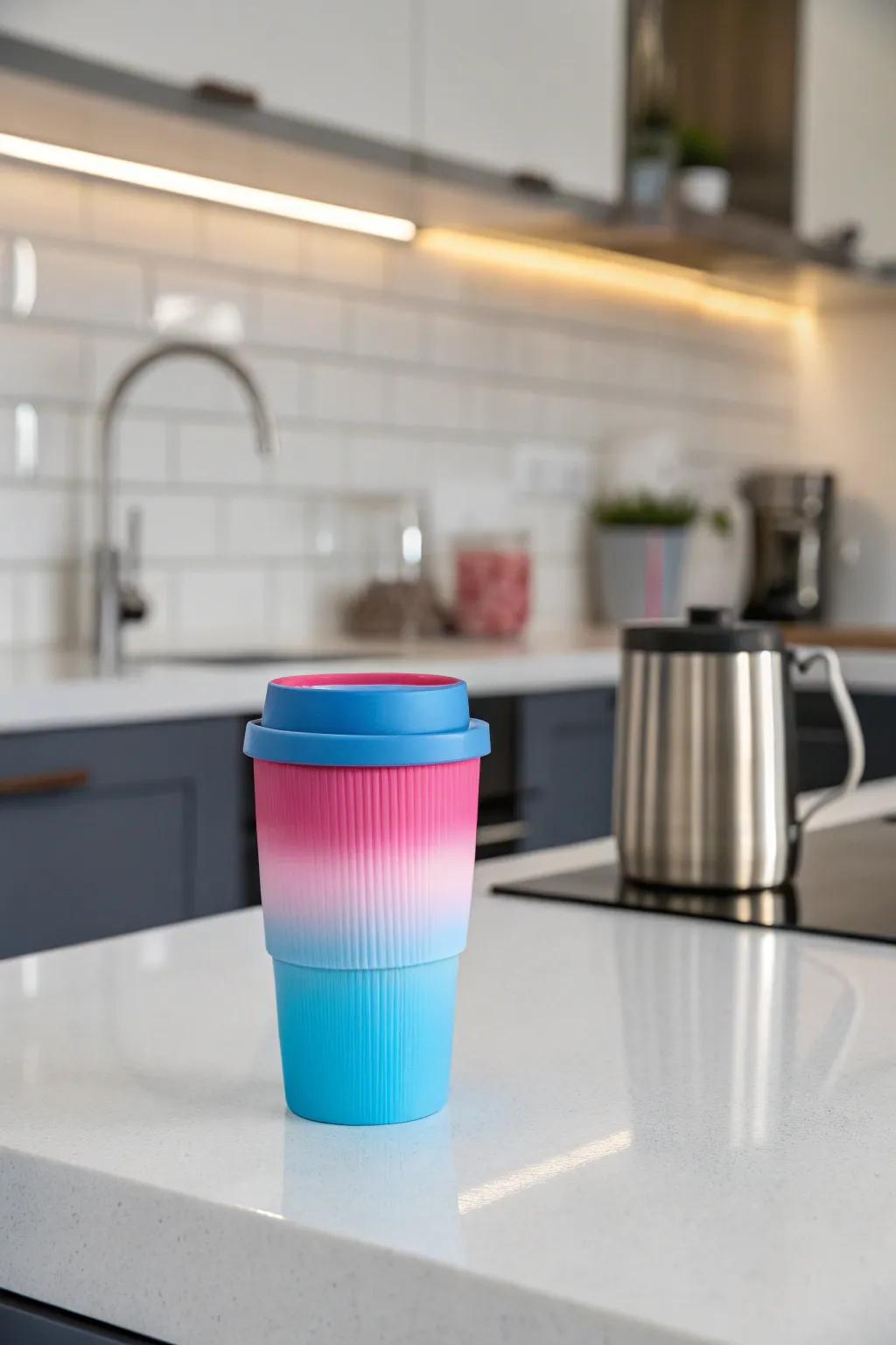 Experience the soothing beauty of gradient colors using these elegant coffee cups.