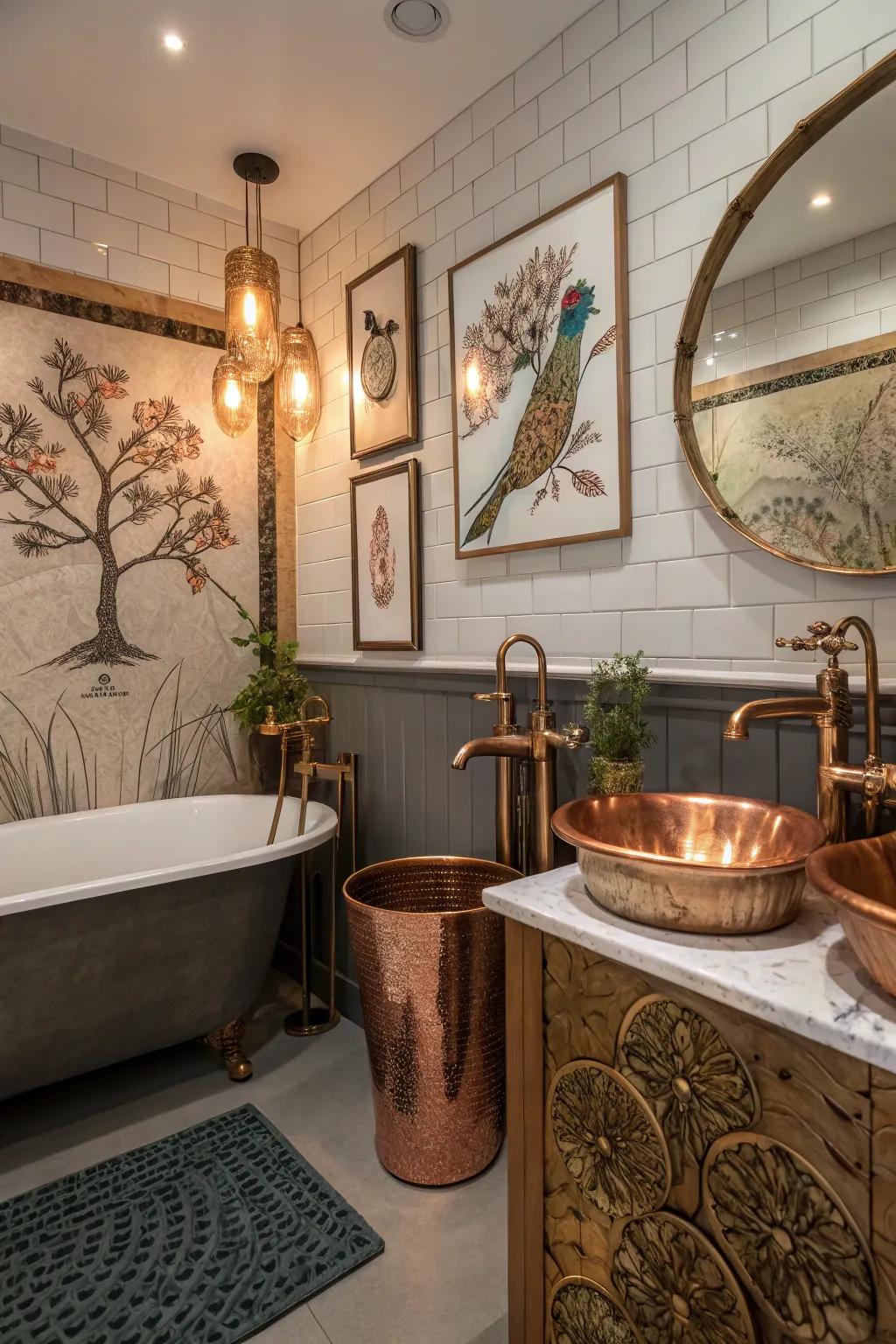 Decorative metal elements add personal flair and style.