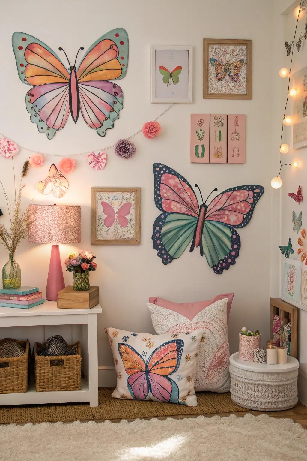 A whimsical space brought to life with winged creature-inspired decor.