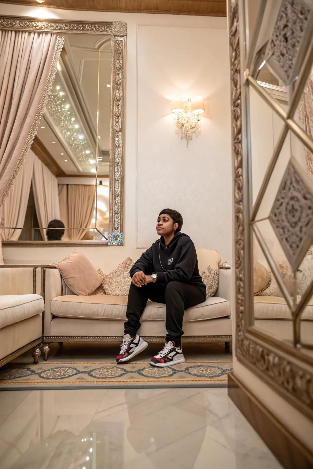 Mirrored symmetry brings balance and harmony to your decor.