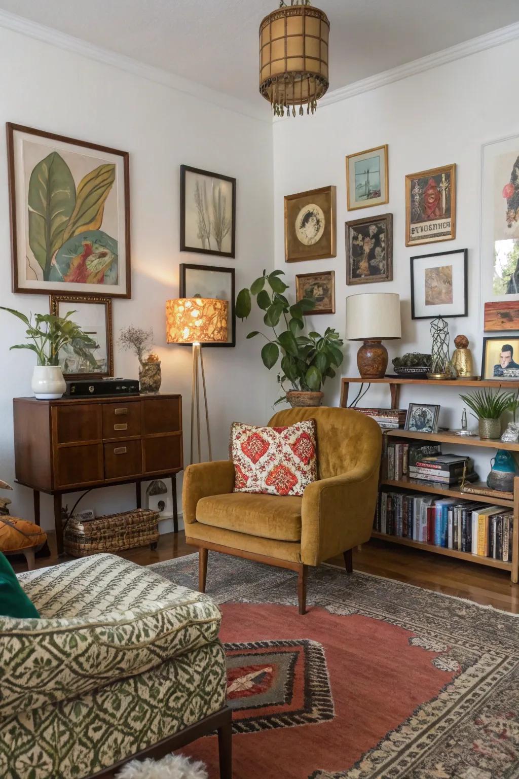 Varied decor imparts warmth and a personal touch.