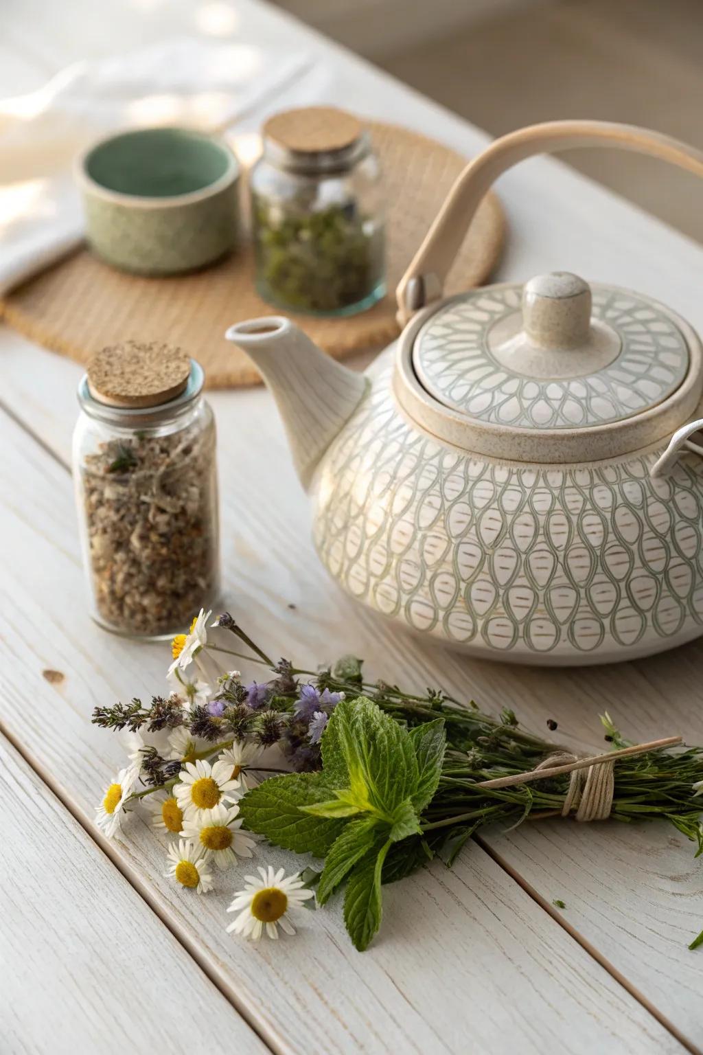 Create your own sanctuary with bespoke herbal tea blends – a warm hug in a cup.