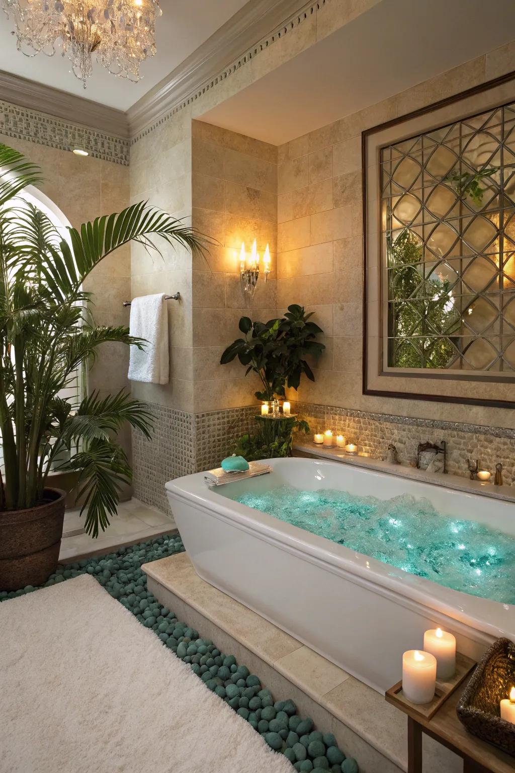 Gemstones in the lavatory can transform it into a serene, spa-like retreat.