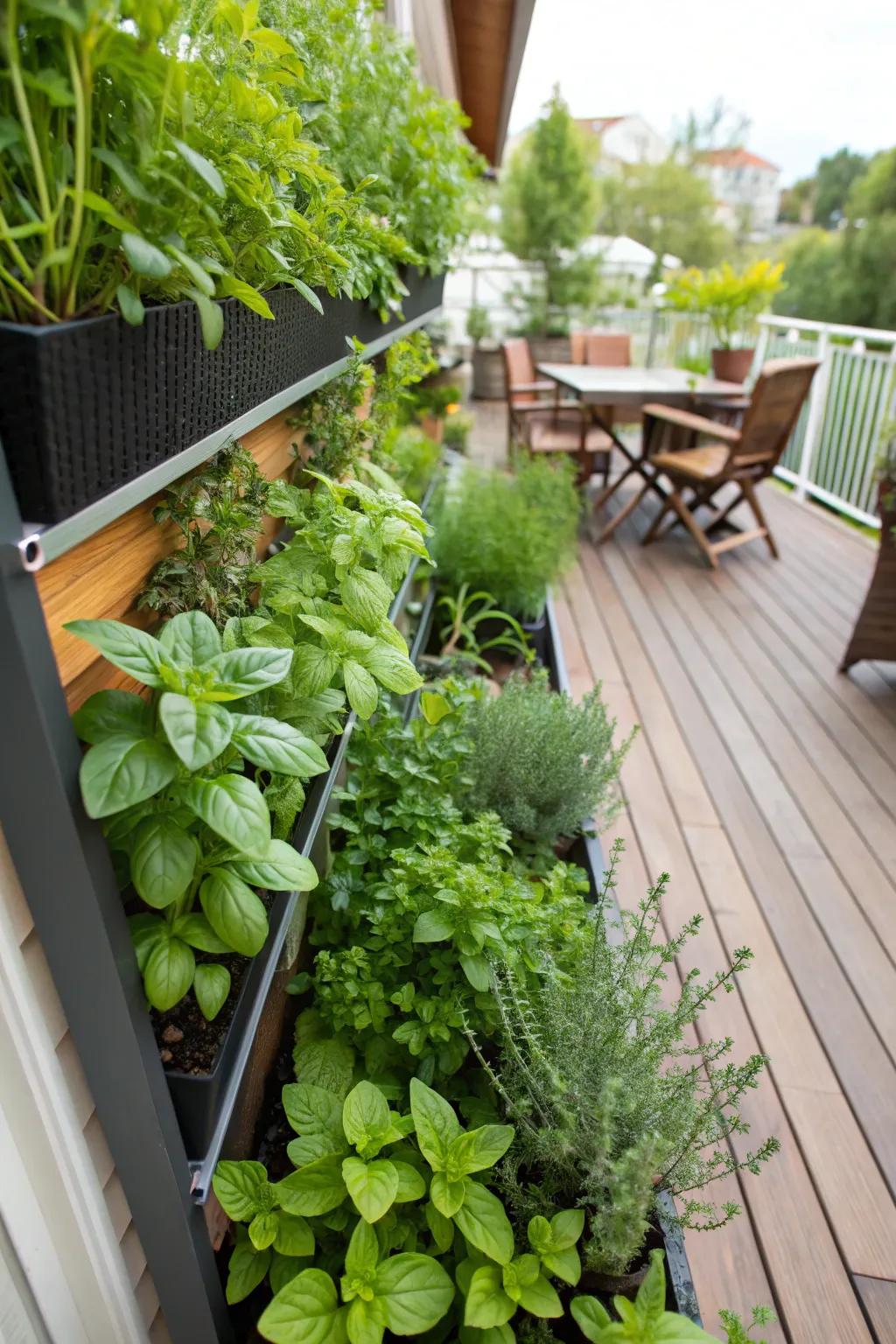Upright herb sanctuaries are ornamental and practical.
