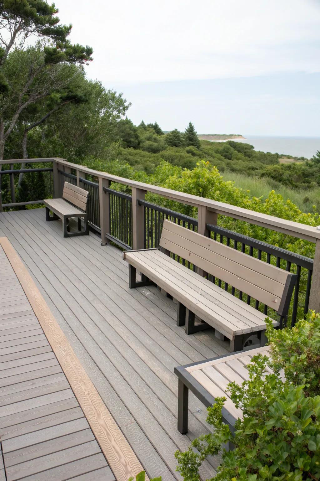 Bench and rail integrations offer seamless design and functionality.
