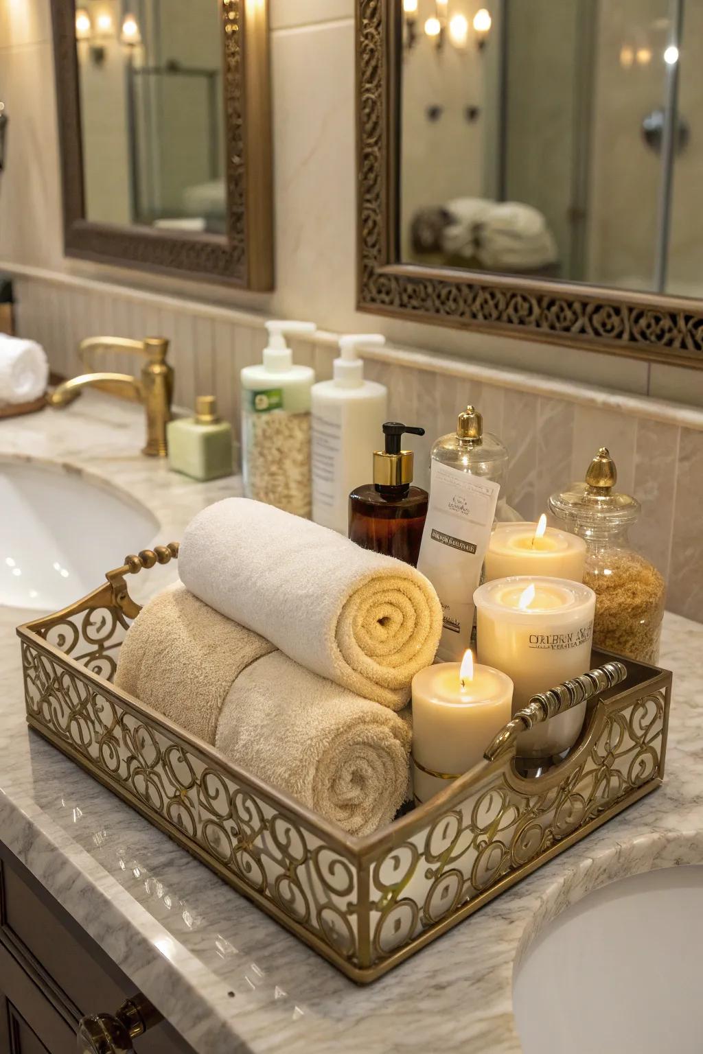 Achieve spa-like serenity with lavatory platters.