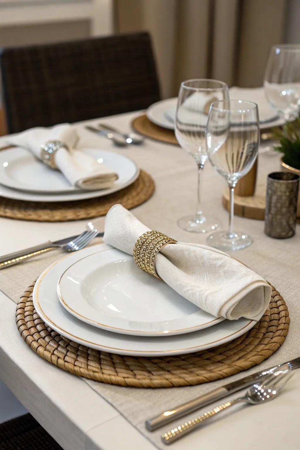 Subtle metallic touches add just the right amount of dazzle.