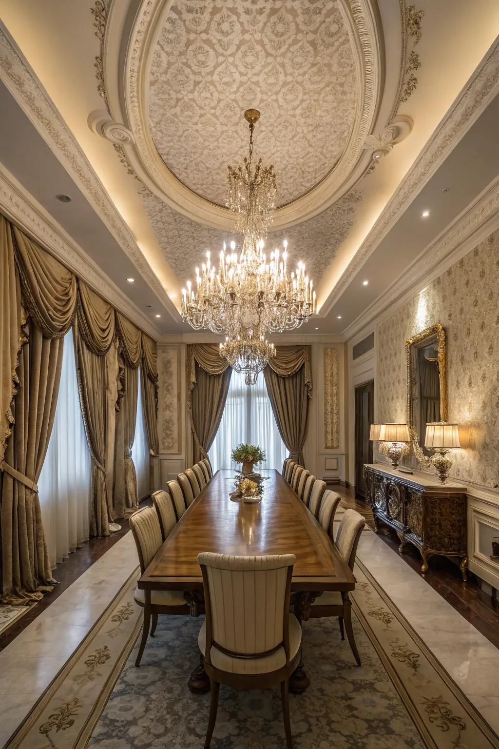 Create a dramatic statement with full-length window coverings.