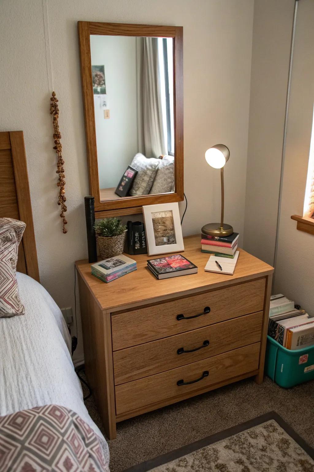 Mirrors create the illusion of space and add depth to your residence room.