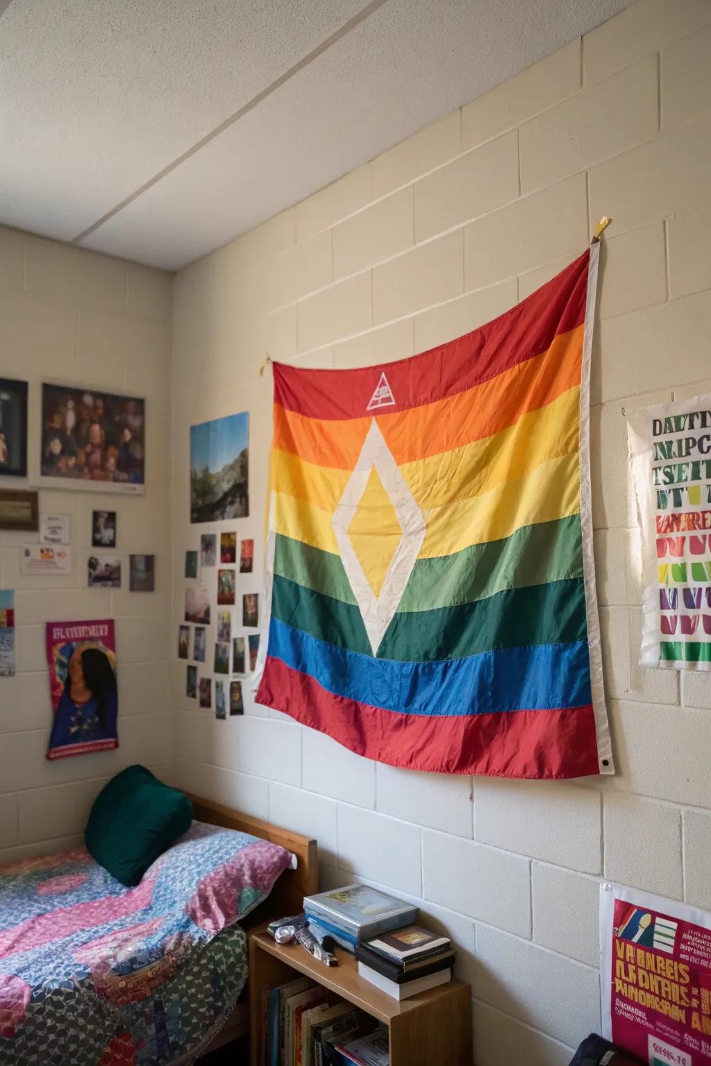 Flags add color and show off your style in your dorm room.