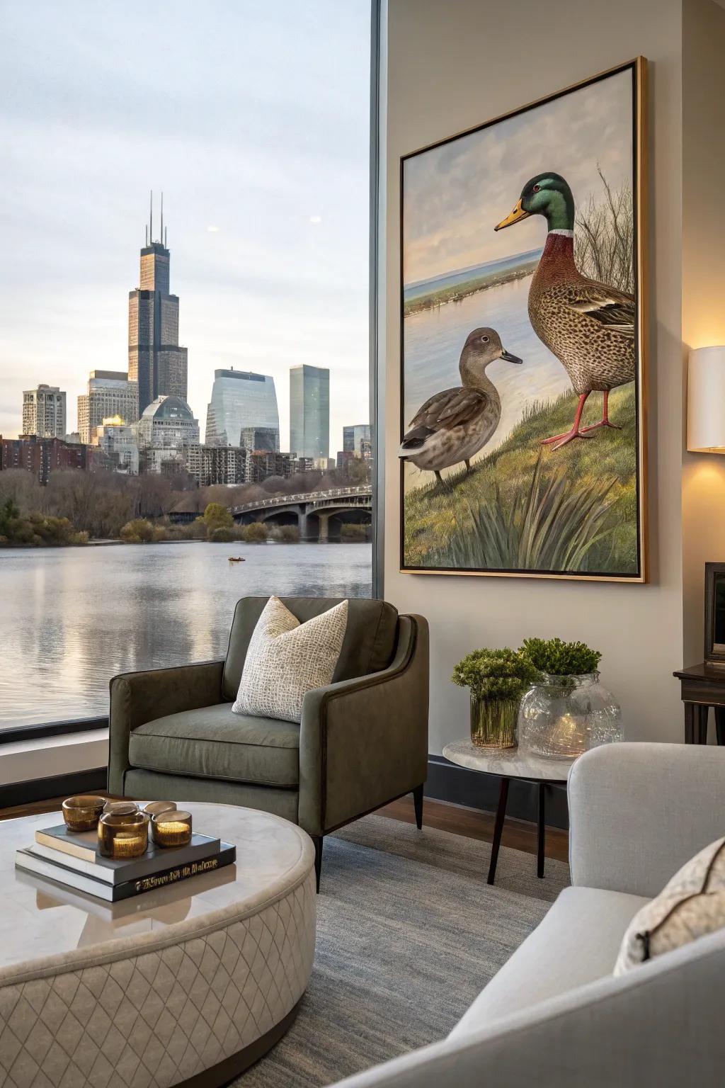 Waterfowl within regional landmarks append a personalized impression to your aesthetic.