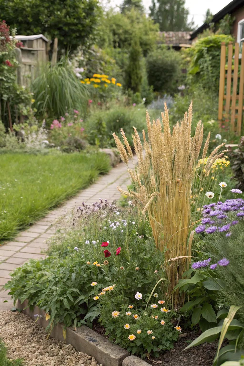 Grains like wheat add rustic element.