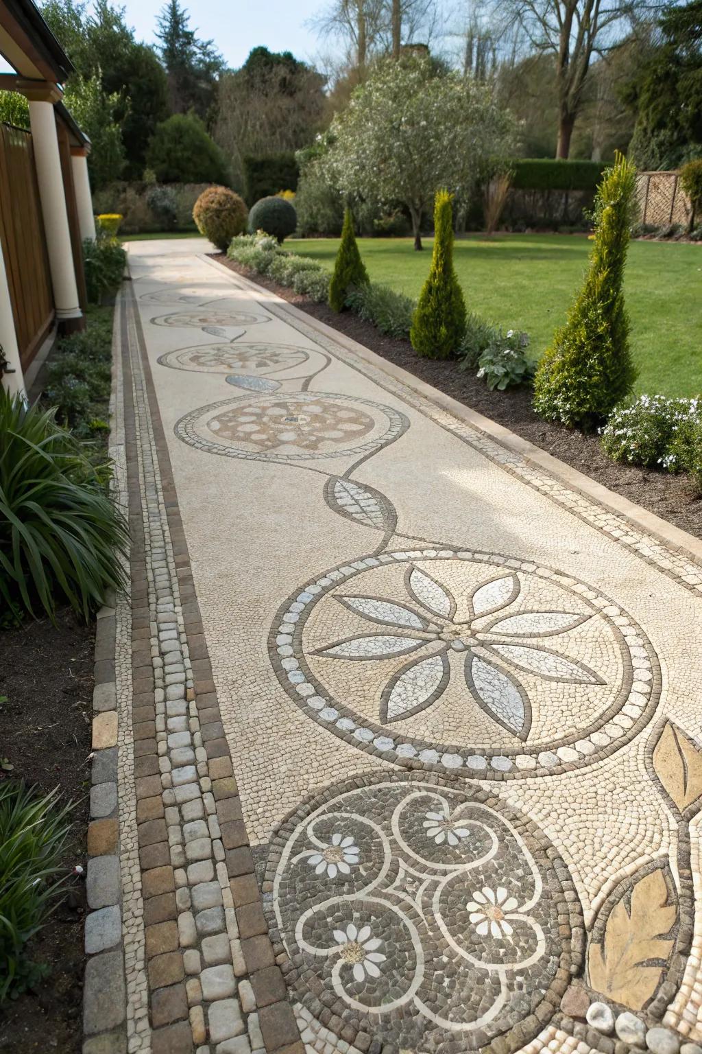 Artistic stone arrangements add depth and visual interest.