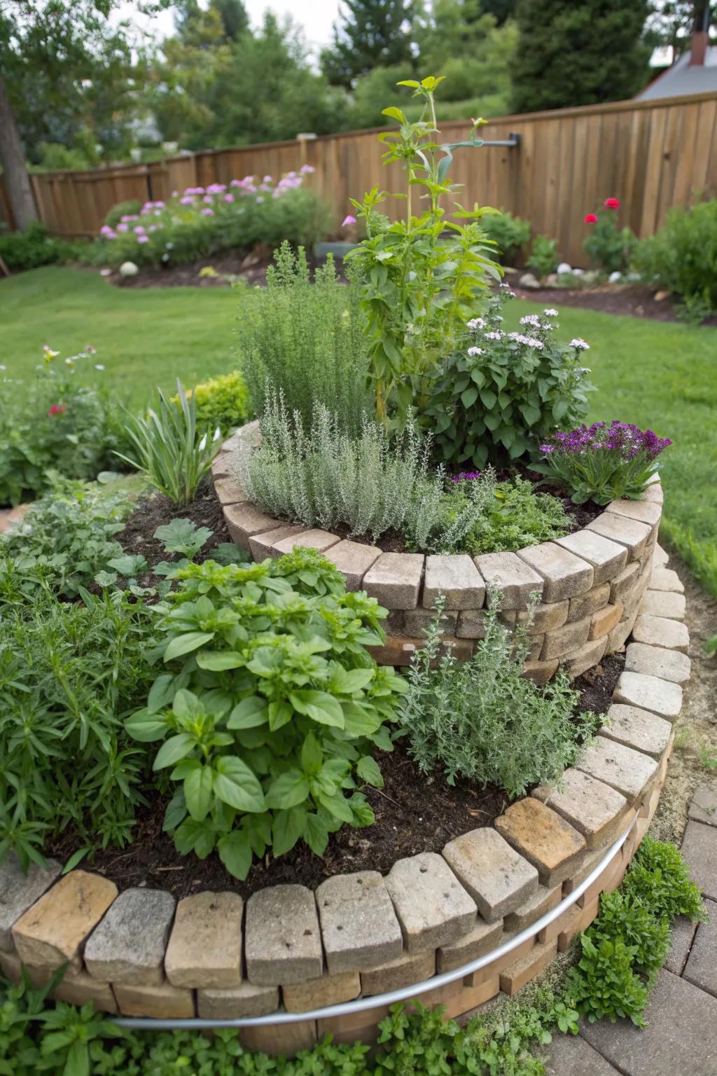 An herb ascent combines function with aesthetic appeal.