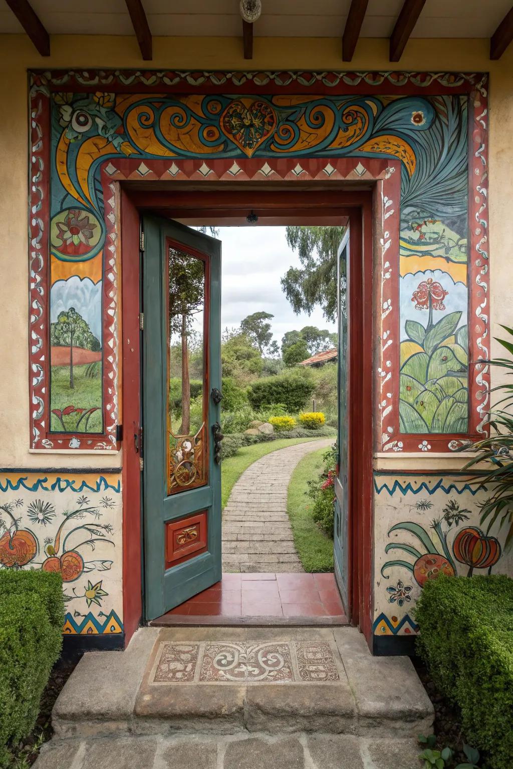 A front door becomes a canvas for artistic expression.