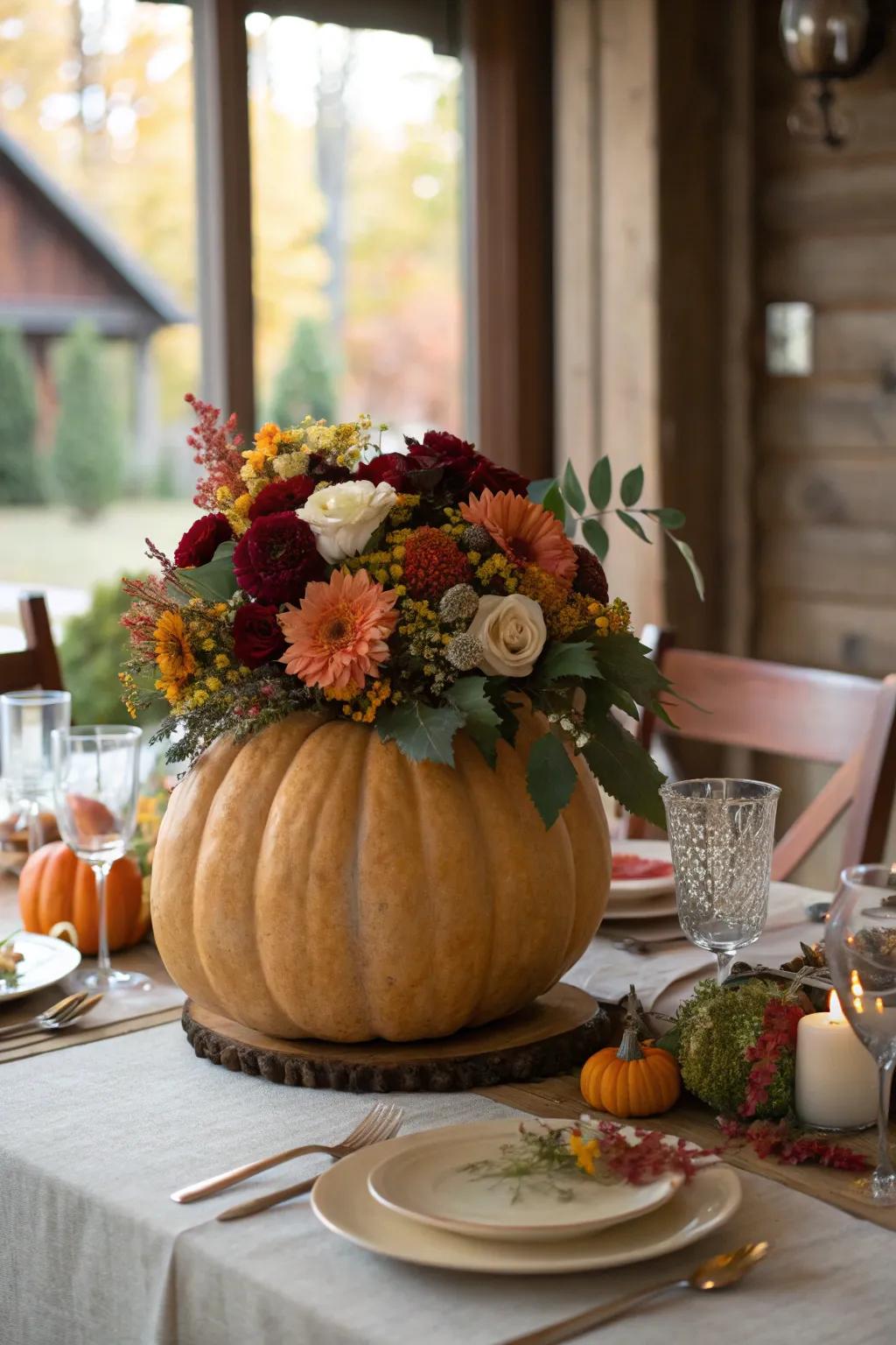 Striking elements make a bold centerpiece statement.