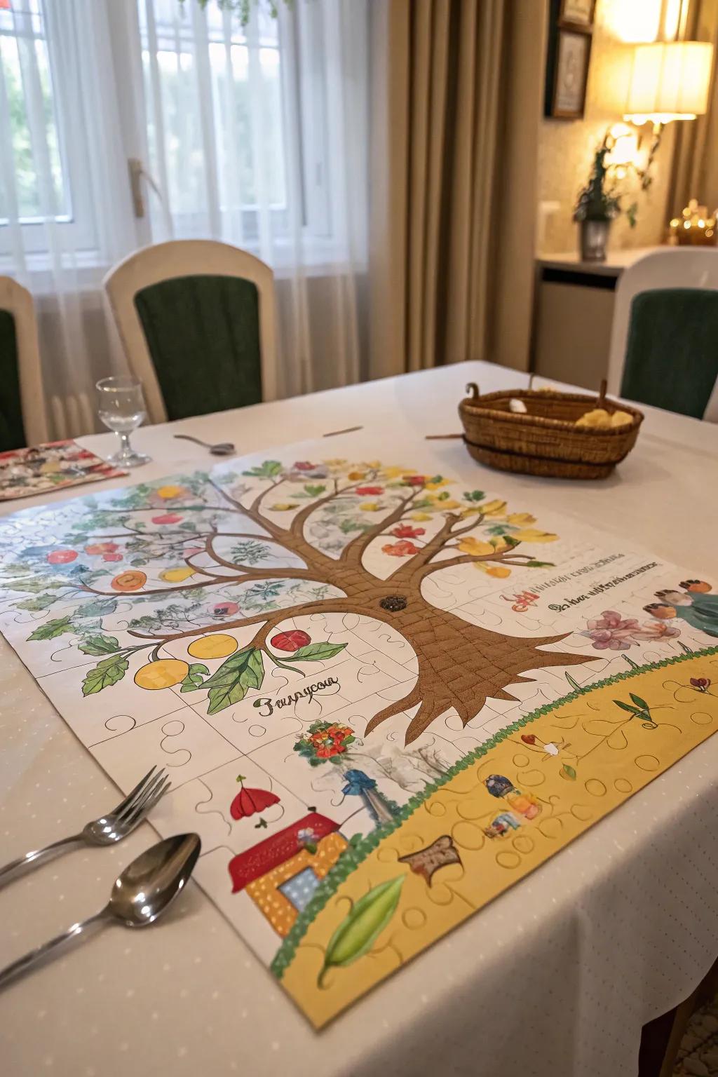 Puzzles are an amusing means to assimilate familial lineage.