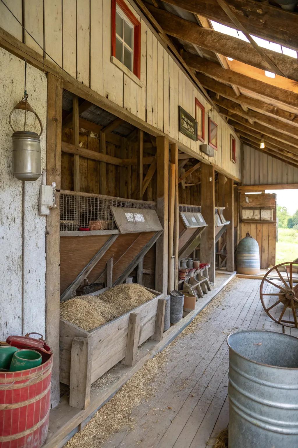 Reclaimed material provides character and eco-friendliness.