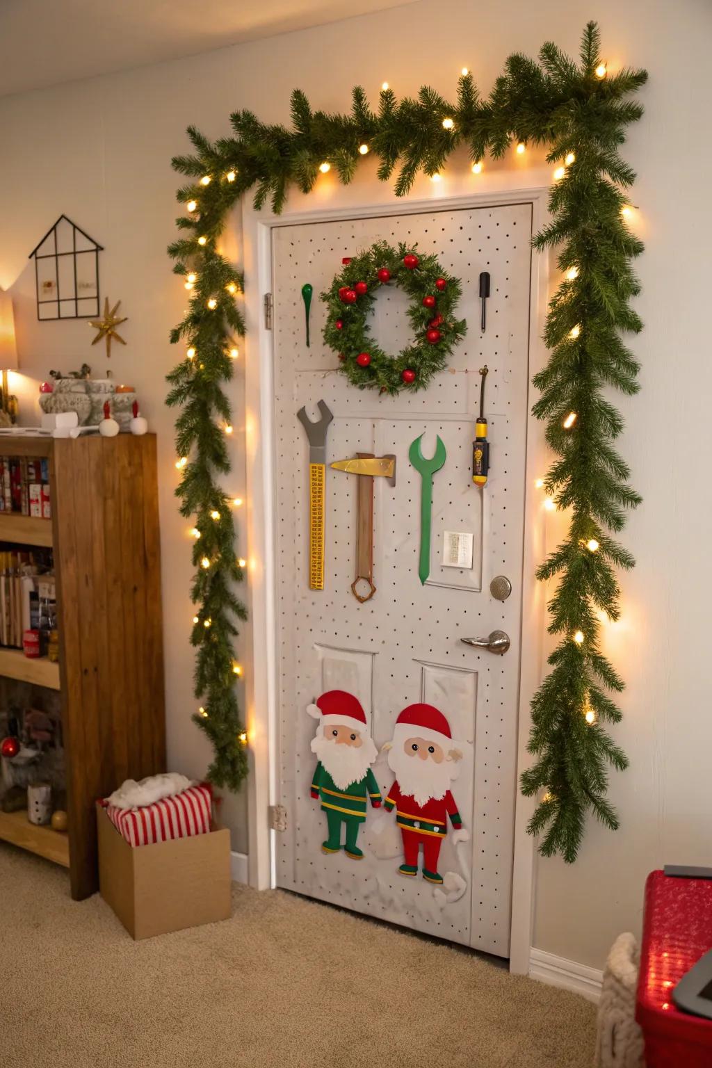 Santa's atelier conveys a bustling and jovial ambiance to your holiday portal.