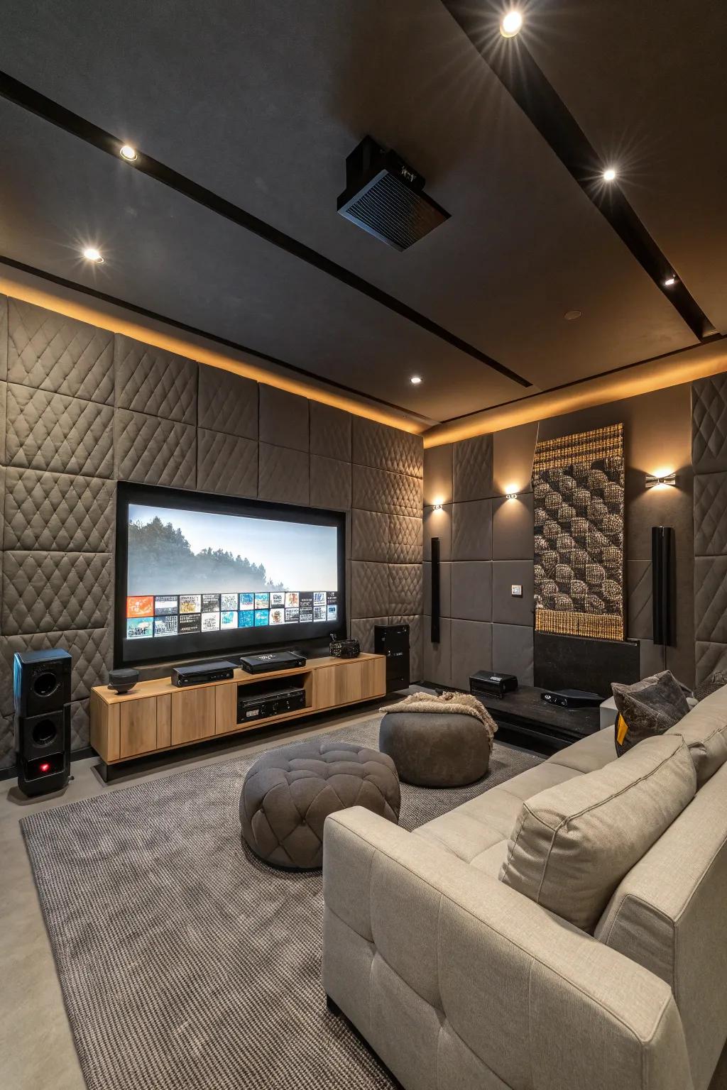 Acoustic panels aid in controlling sound for an optimal gaming environment.