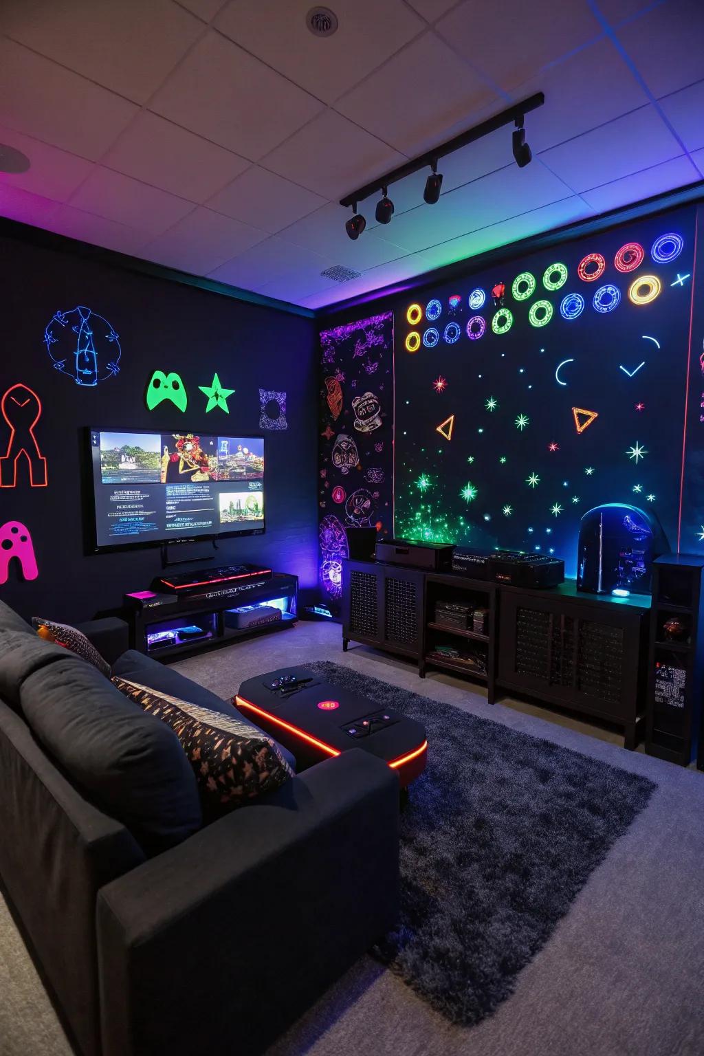 Shine-in-the-dark elements compose magical surroundings.