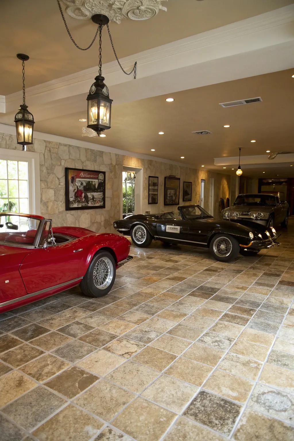Add elegance through natural stone-look blocks.
