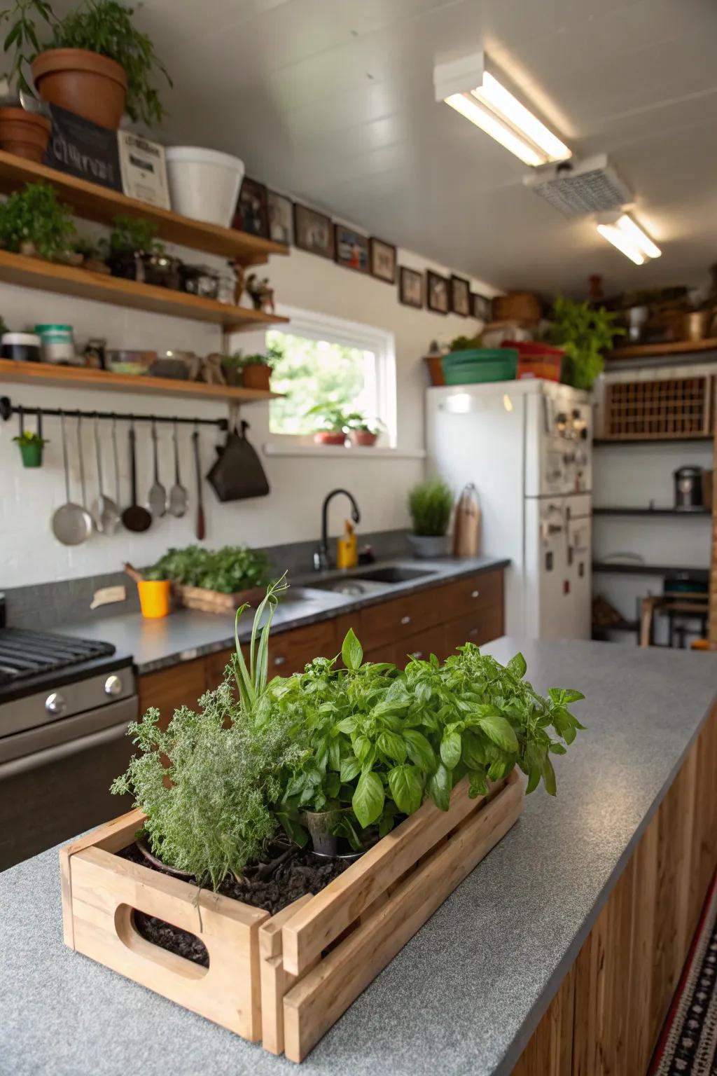 An herb garden adds freshness and flavor to your kitchen.