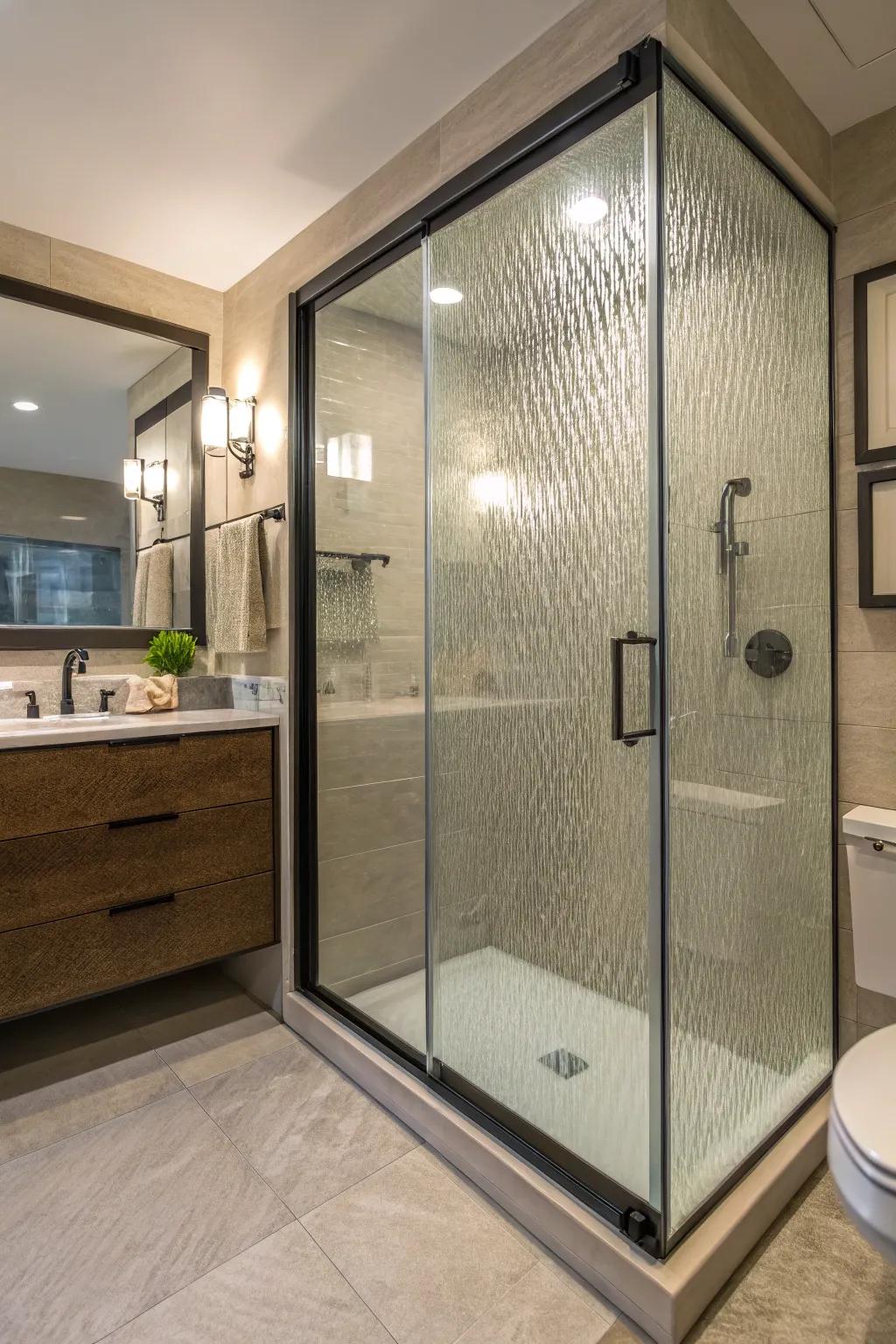 Reeded glass: the height of elegance and privacy.