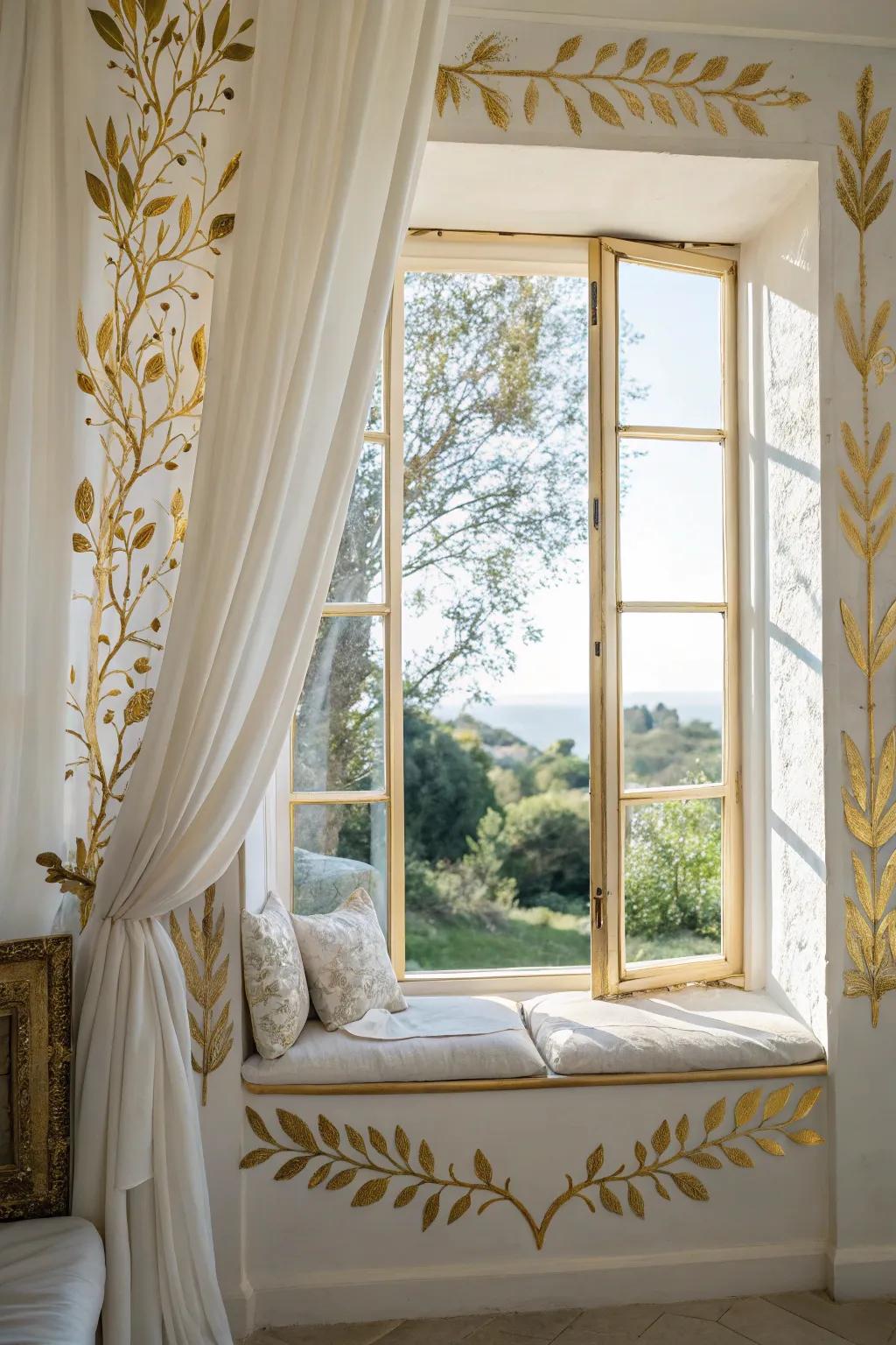 Frame your view with elegance using gilded paper.
