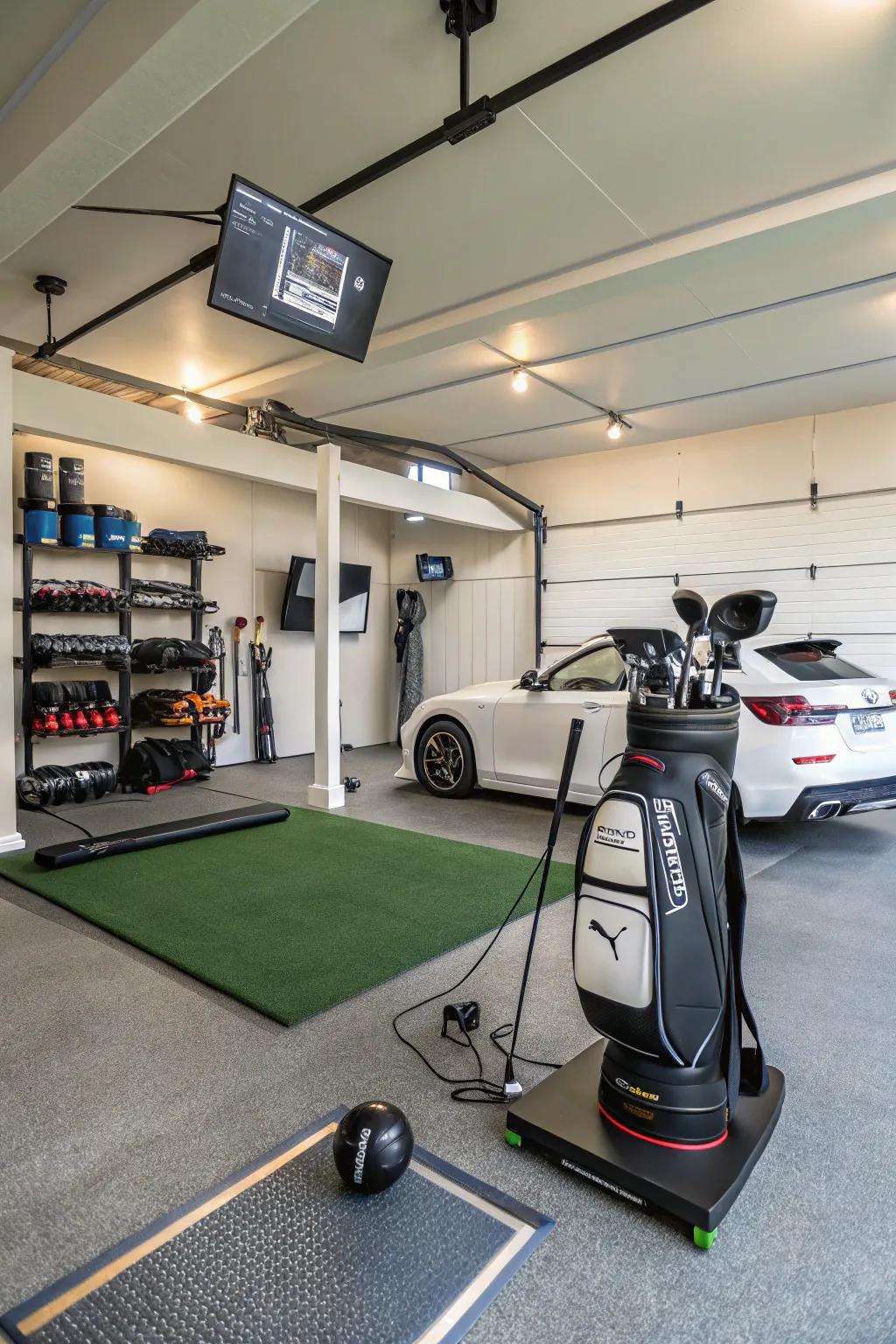 Virtual reality enhances your golf practice.
