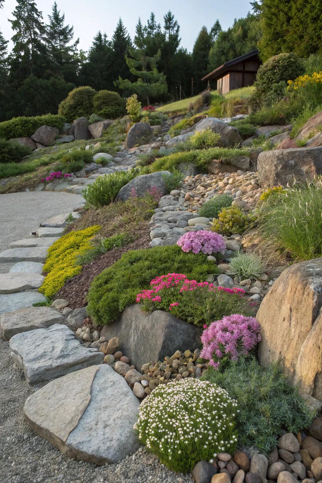 Rock gardens provide a special blend of textures and resilience.