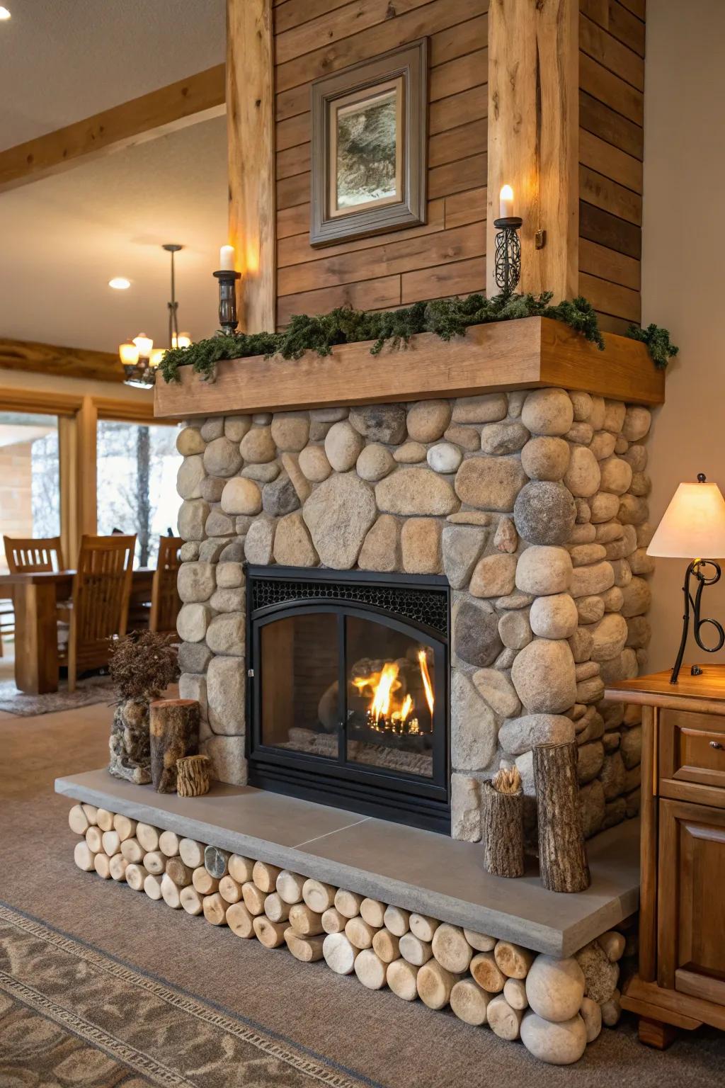 Inherent textures inject an earthy and calming vibe to your hearth.