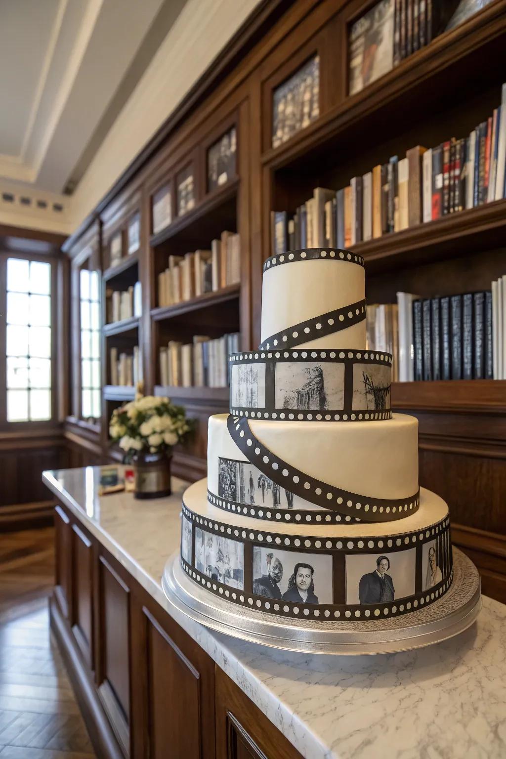 Sweet cinematic reel lends this cake a nostalgic, cinematic vibe.