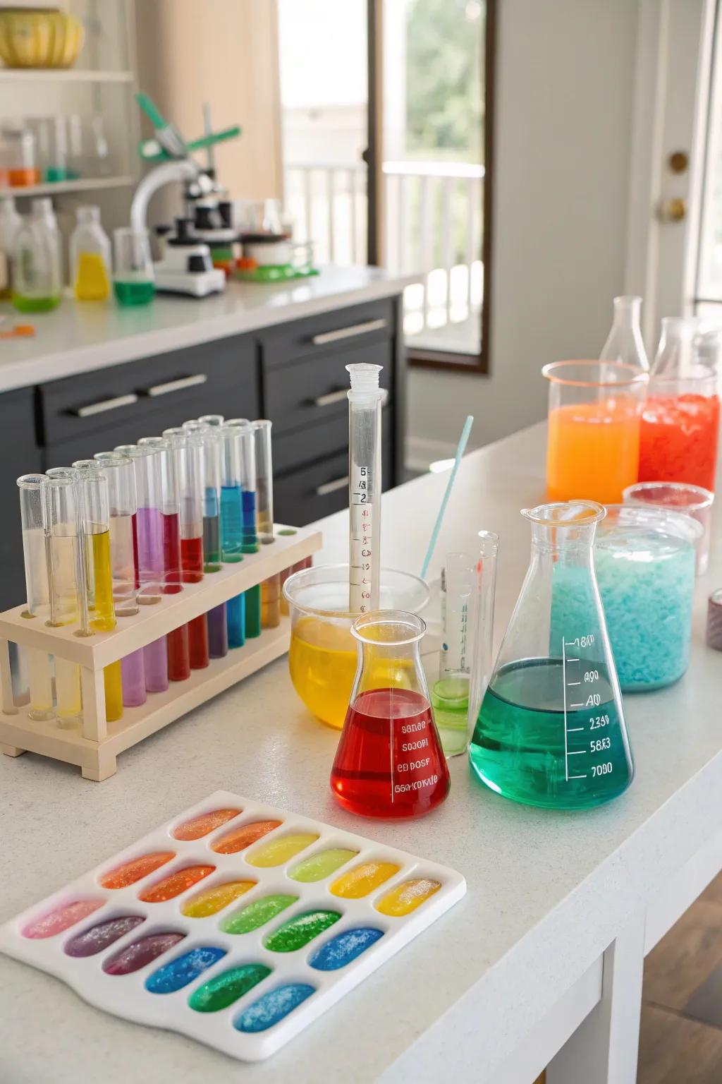 An engrossing home scientific laboratory arrangement catered to inquisitive minds.