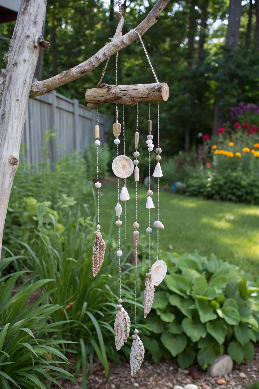 Add sound and movement with a DIY wind chime.
