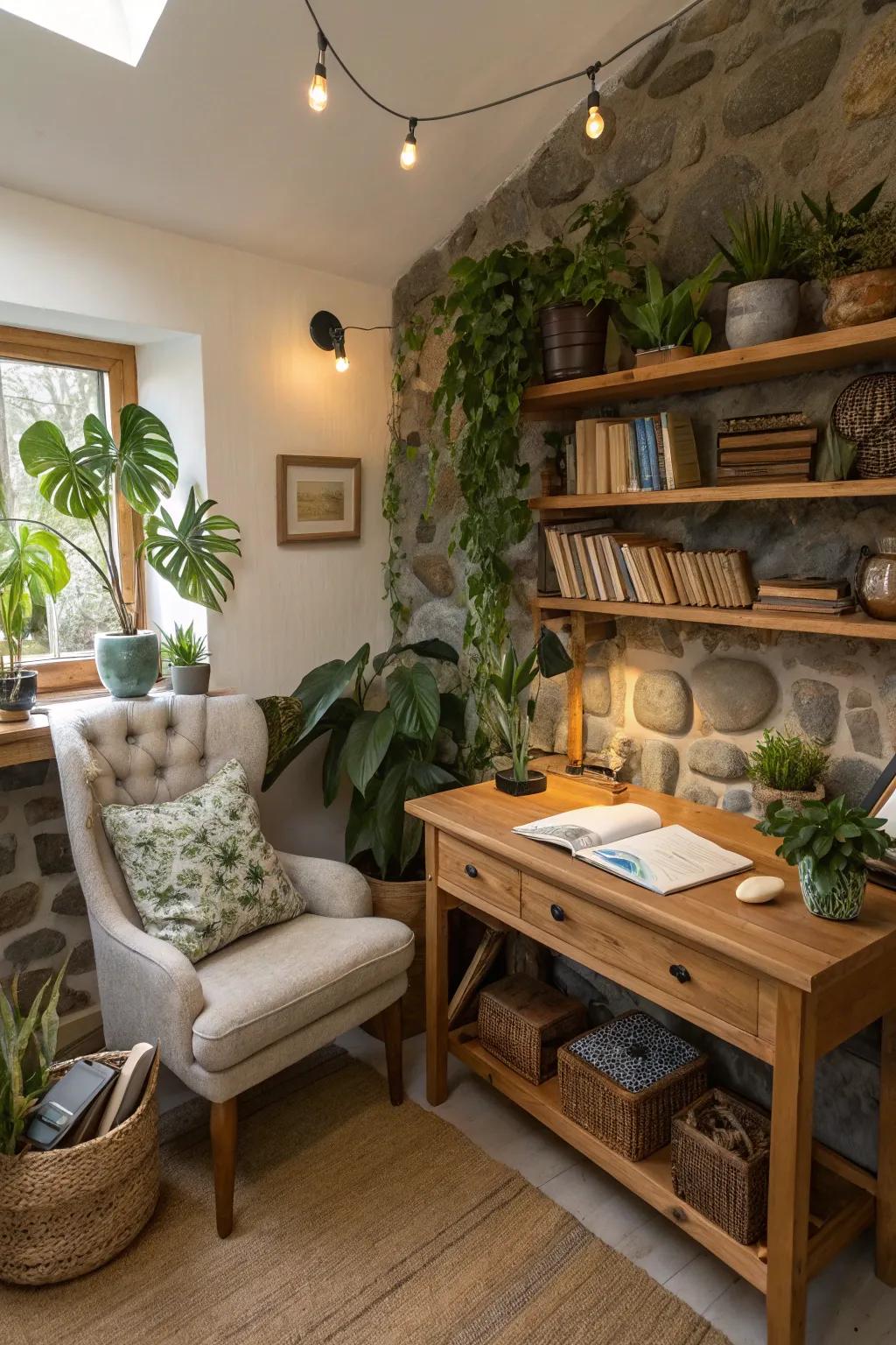 Natural touches make a focused learning setting.