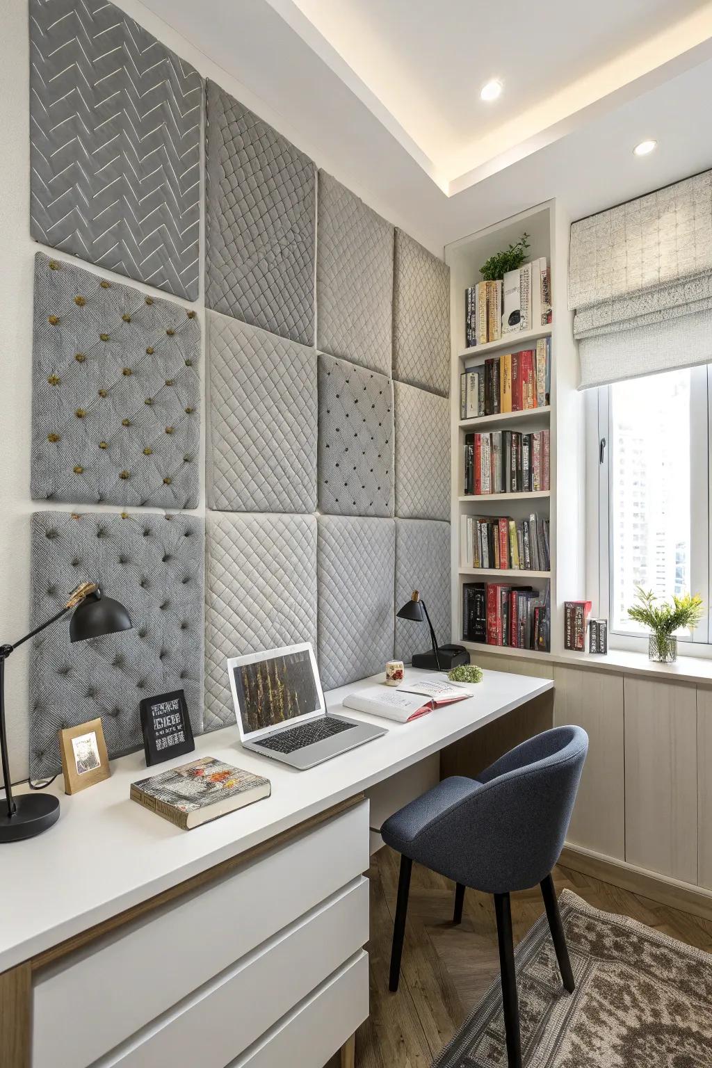 Sound-absorbing panels enhance focus by reducing noise.