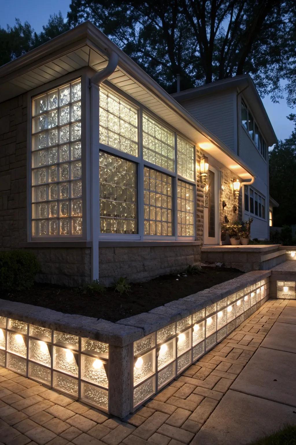 Glass bricks add light and sophistication to this base.