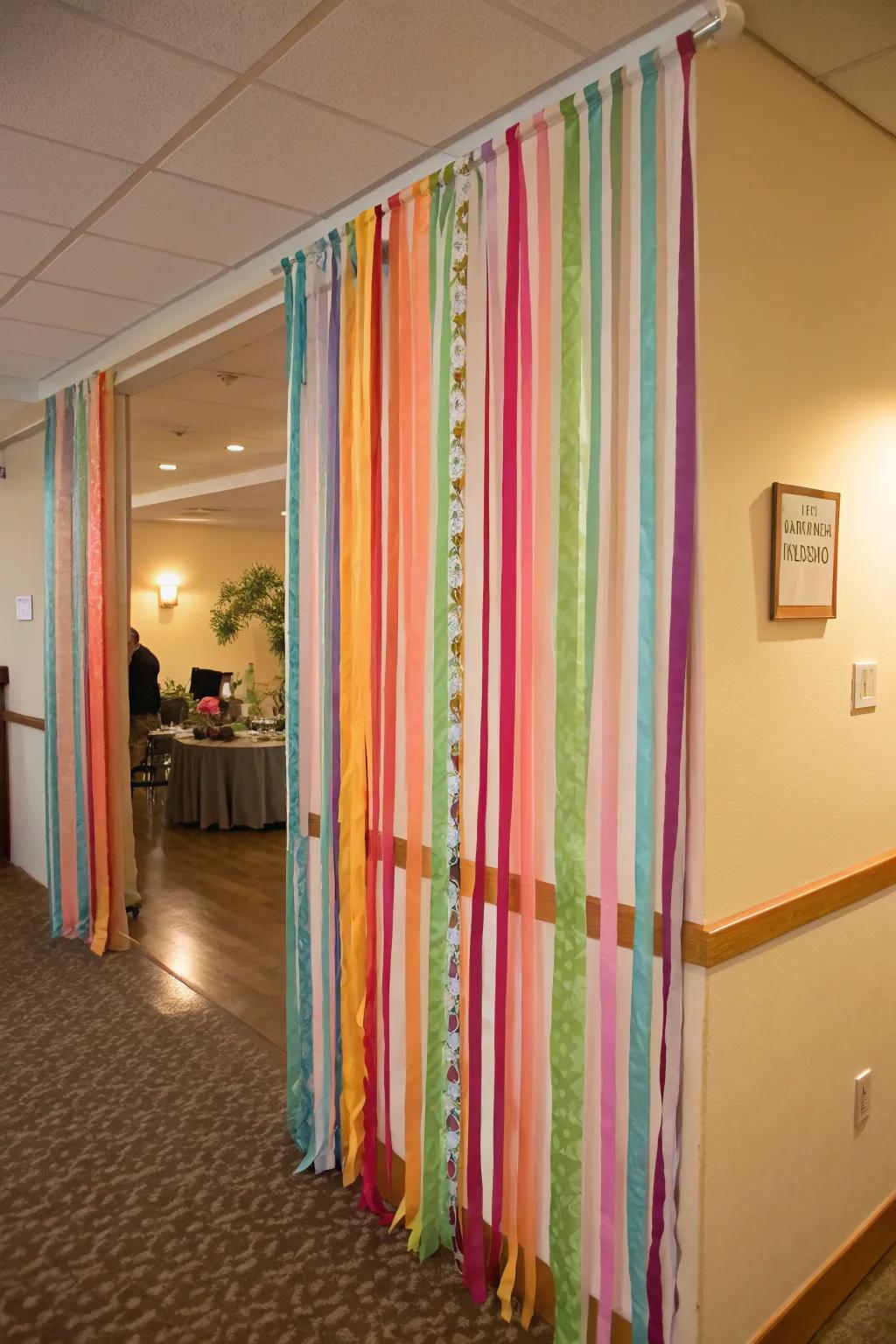 Divide spaces creatively with ribbons.